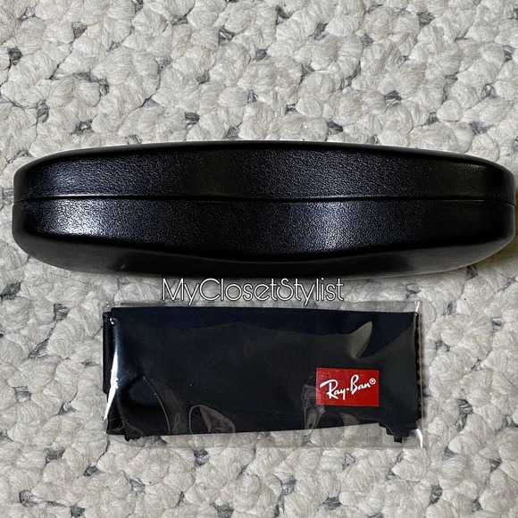 RAY-BAN Black Sunglasses Case + Cleaning Cloth NEW & Authentic - Picture 5 of 6
